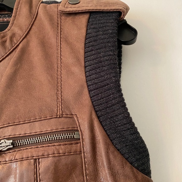 BCBG MaxAzria Leather Bomber Vest - Picture 5 of 7